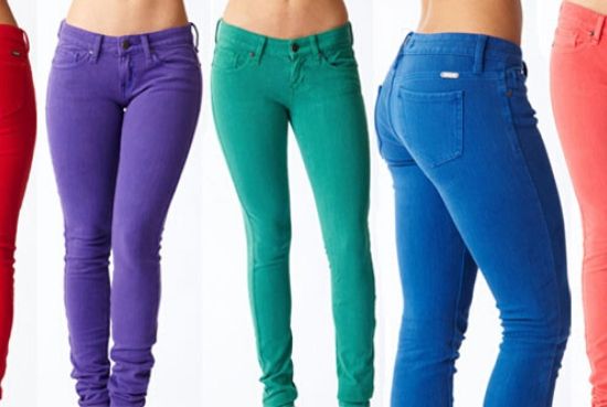 skinny colour jeans