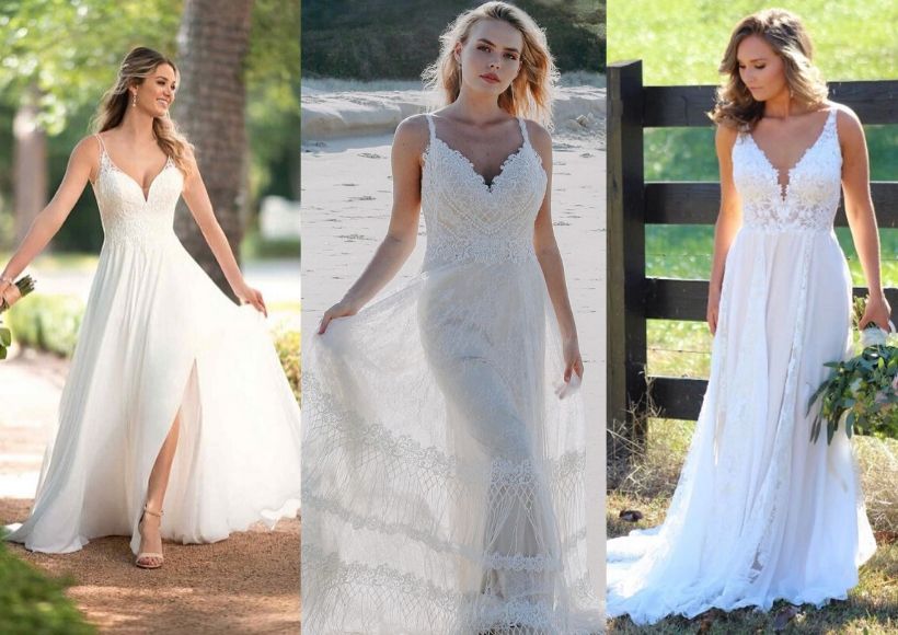 Boho Type Beach Wedding Dresses