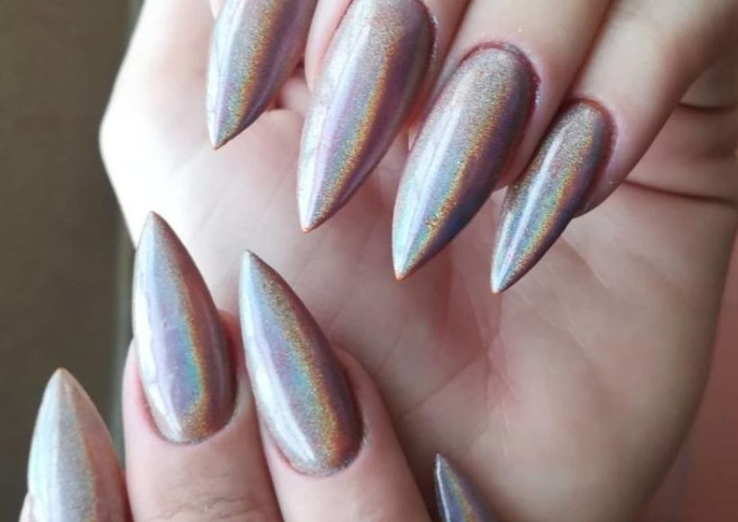 slightly silver color nails